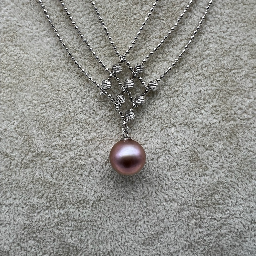 Elegant Sterling Silver Edison Pearl Pendant Necklace - Picture 5 of 7